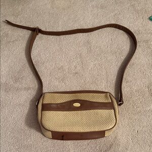 Etienne Aigner Brown and Tan Crossbody Bag